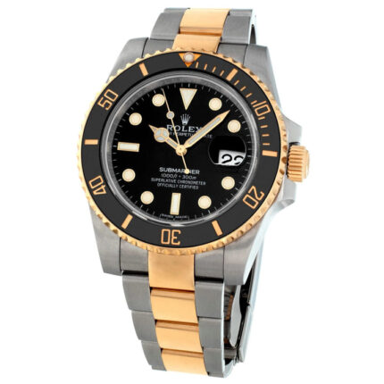 Men's Rolex 18K Two Tone Black Submariner