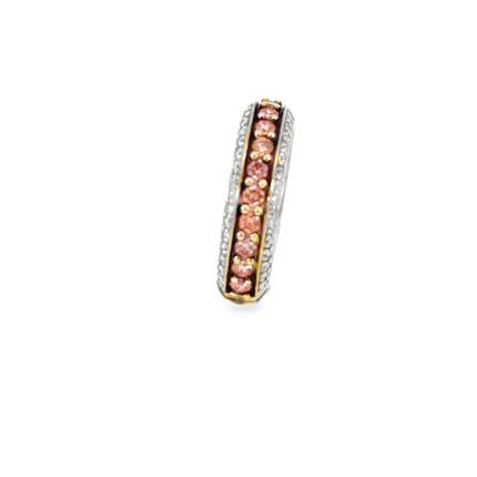 18K White Gold Eternity Ring with Round Pink Diamonds
